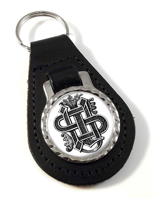 Christogram Entwined Leather Key Fob